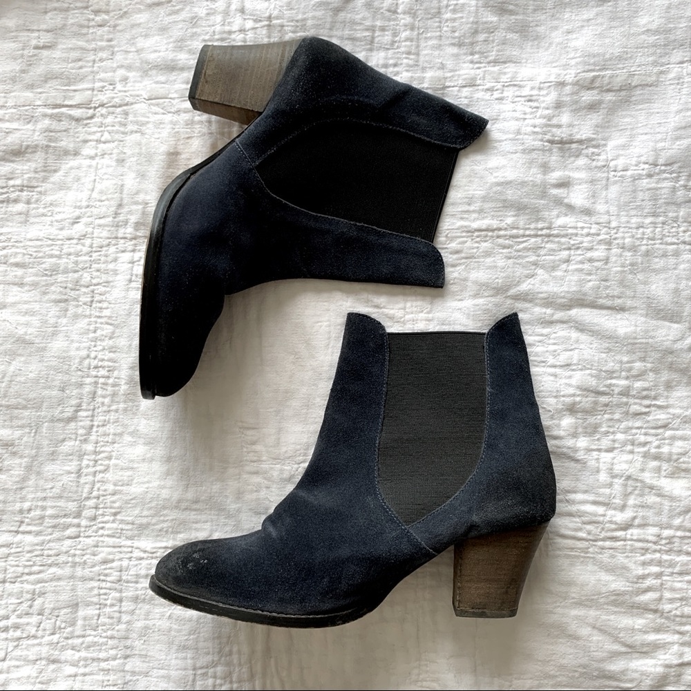 Blue Suede Booties size 9 LN